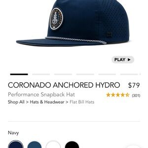 Melin Navy Rope-Trim Anchored Crest Cap